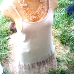 Dusty pink small lace tank